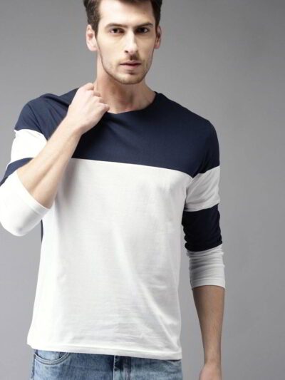 Close-up: Light blue breathable t-shirt. Fine, tight-knit fabric texture. Clean stitching. Short-sleeve crew neck. Evokes coo