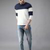 Close-up: Light blue breathable t-shirt. Fine, tight-knit fabric texture. Clean stitching. Short-sleeve crew neck. Evokes coo