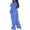 Women's tracksuit set: hooded zip jacket and jogger pants. Soft, textured fabric, clean stitching. Subtle color variations vi