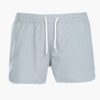Heavy cotton casual shorts. Relaxed fit, visible stitching detail. Streetwear style in muted color. Durable construction. Ide