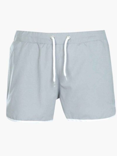 Heavy cotton casual shorts. Relaxed fit, visible stitching detail. Streetwear style in muted color. Durable construction. Ide