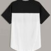 Men's marled t-shirt with color block panels. Soft knit texture, curve hem detail. Heathered colors, quality stitching eviden
