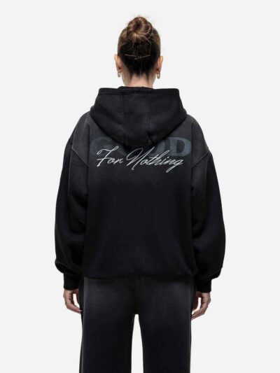 Women's fleece-lined tracksuit. Zip hoodie & joggers. Soft, warm, custom detail. Dark color with fine stitching. - View 2 of