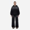 Women's fleece-lined tracksuit. Zip hoodie & joggers. Soft, warm, custom detail. Dark color with fine stitching. - View 4 of