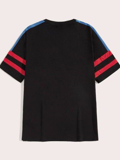 Close-up of athletic T-shirt showing fine, moisture-wicking knit. High-performance fabric, durable stitching, and relaxed fit