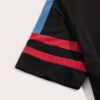 Close-up of athletic T-shirt showing fine, moisture-wicking knit. High-performance fabric, durable stitching, and relaxed fit