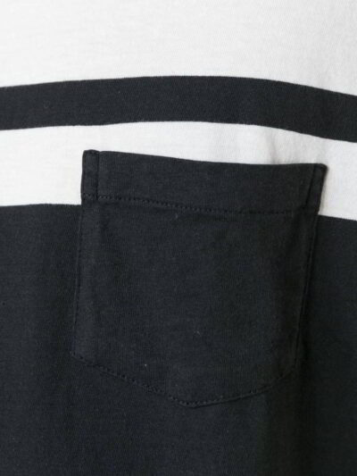 Close-up of bulk blank t-shirts. Smooth cotton blend, neat double-needle stitching. Ready for custom text printing. Neutral t