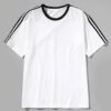 Distressed vintage style t-shirts. Soft, slightly faded cotton jersey. Double-stitched seams, classic crew neck. Hints of hea