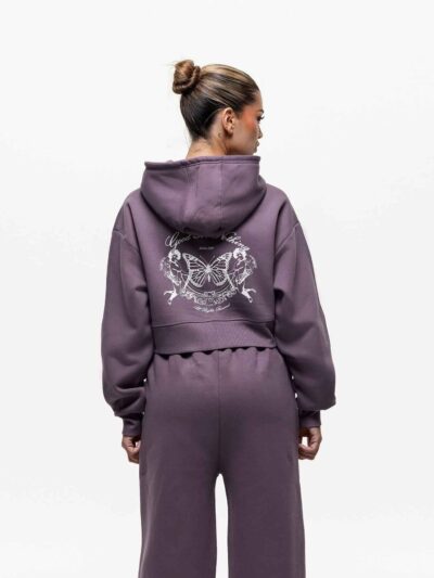 Knit women's tracksuit set. Fleece joggers, custom logo on sweatshirt. Soft, textured knit, quality stitching. Comfortable an