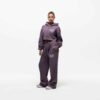 Knit women's tracksuit set. Fleece joggers, custom logo on sweatshirt. Soft, textured knit, quality stitching. Comfortable an