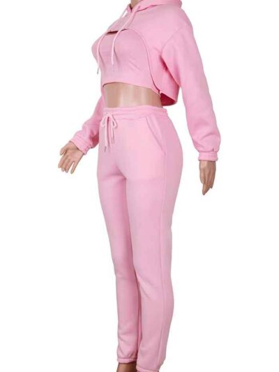 Women's tracksuit. Soft, brushed fleece. Screen printed logo detail. Custom color option. Ribbed cuffs & hem. Sporty, comfort