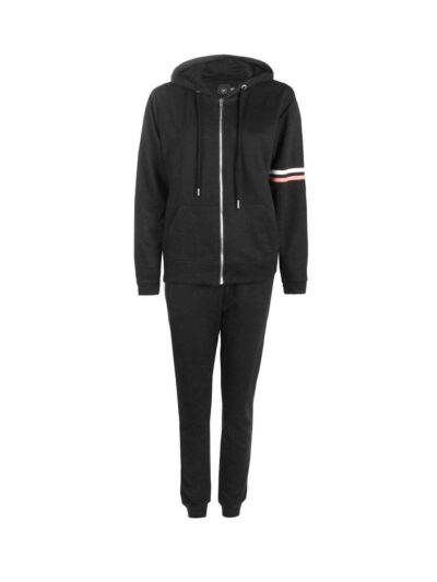Women's sporty two-piece tracksuit. Stretchy, form-fitting polyester-spandex blend. Visible fine stitching details. Teal and