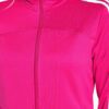 Women's tracksuit: vibrant rose and slate gray. Soft, brushed-fleece texture. Clean, durable stitching. Comfortable, stylish