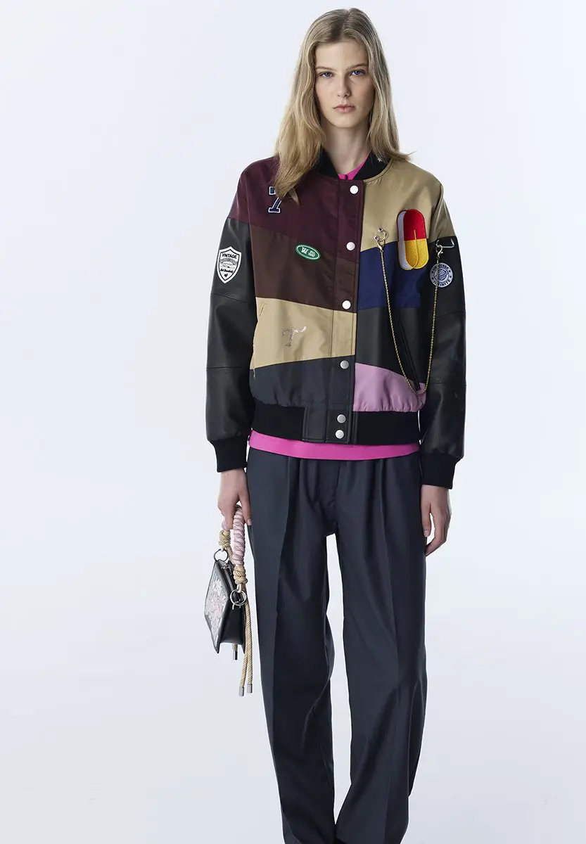 Custom Colorblock Patchwork Varsity Bomber Jacket Wholesale RO-1878-26