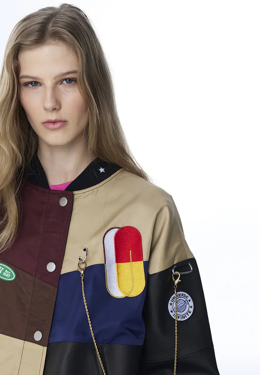 Custom Colorblock Patchwork Varsity Bomber Jacket Wholesale RO-1878-26