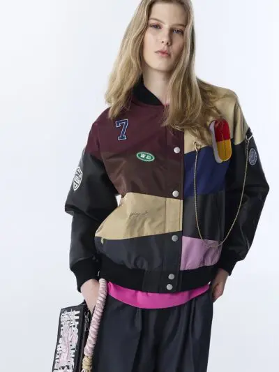 Custom Colorblock Patchwork Varsity Bomber Jacket Wholesale RO-1878-26