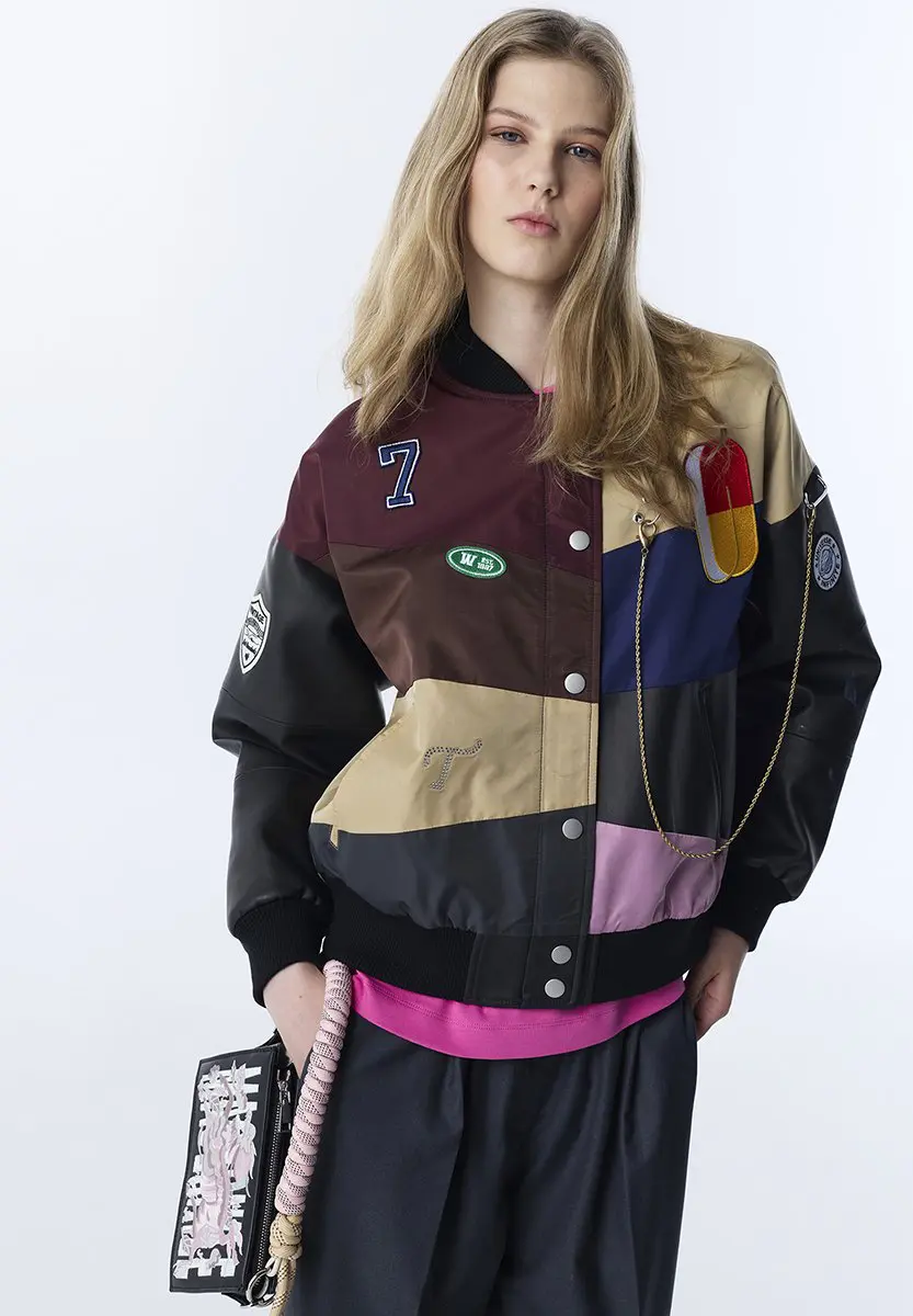Custom Colorblock Patchwork Varsity Bomber Jacket Wholesale RO-1878-26