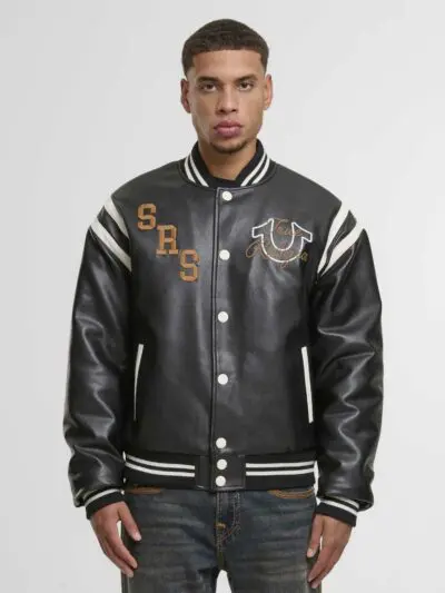 Custom Faux Leather Retro Varsity Jacket RO-1892-26