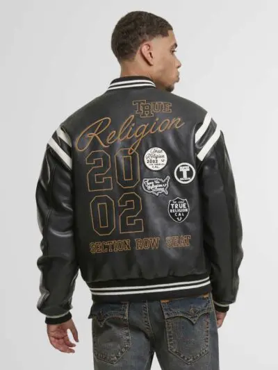 Custom Faux Leather Retro Varsity Jacket RO-1892-26