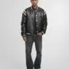 Custom Faux Leather Retro Varsity Jacket RO-1892-26
