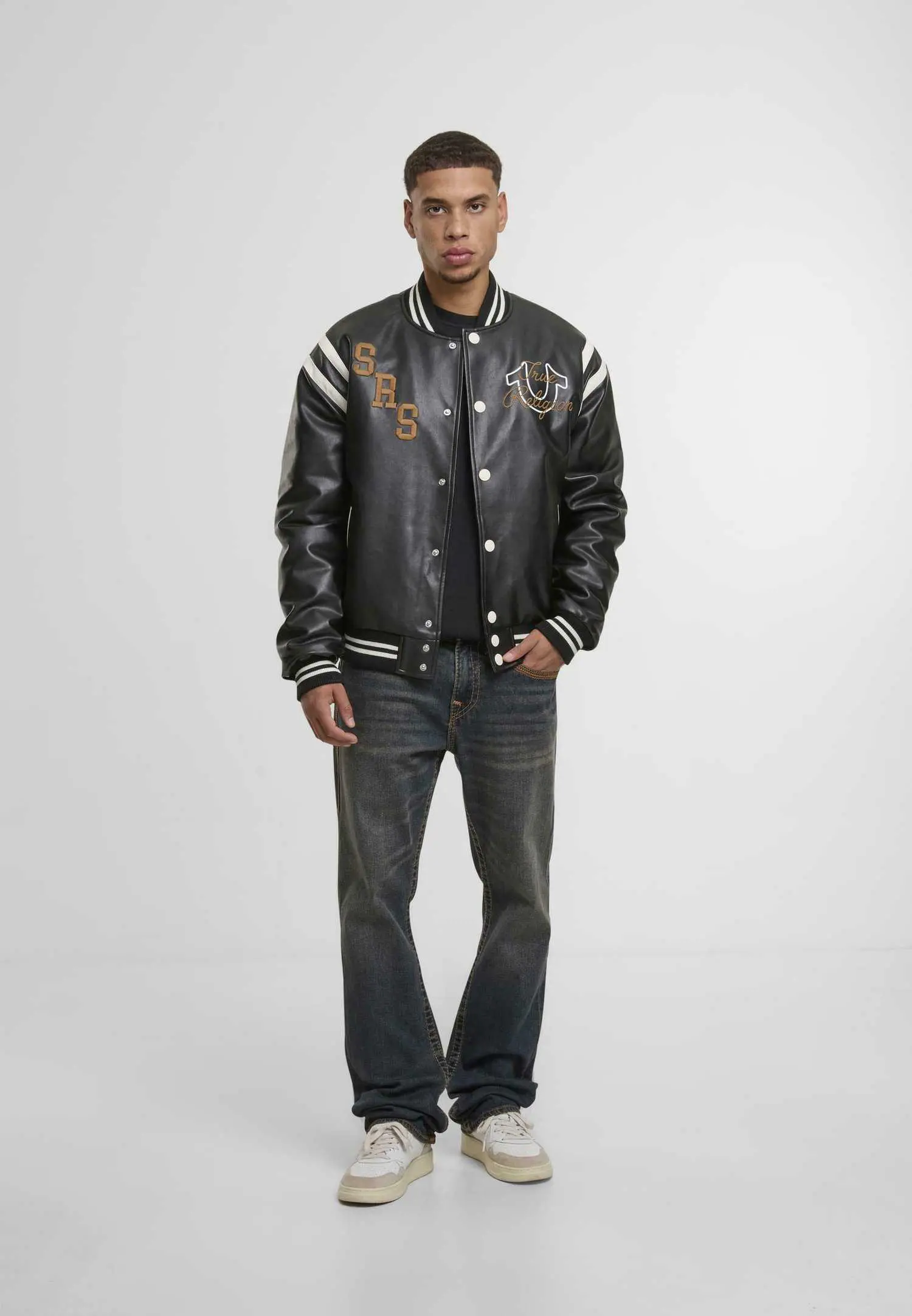 Custom Faux Leather Retro Varsity Jacket RO-1892-26