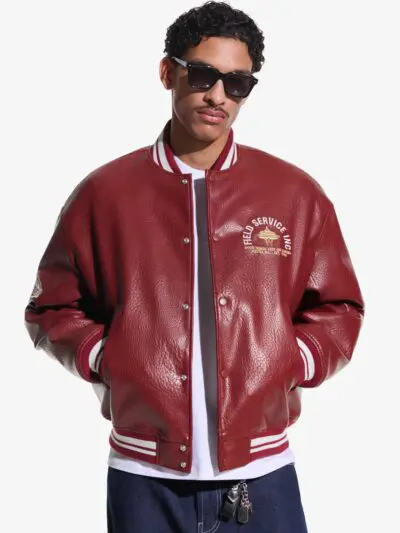 Custom Faux Leather Varsity Bomber Jacket RO-1881-26