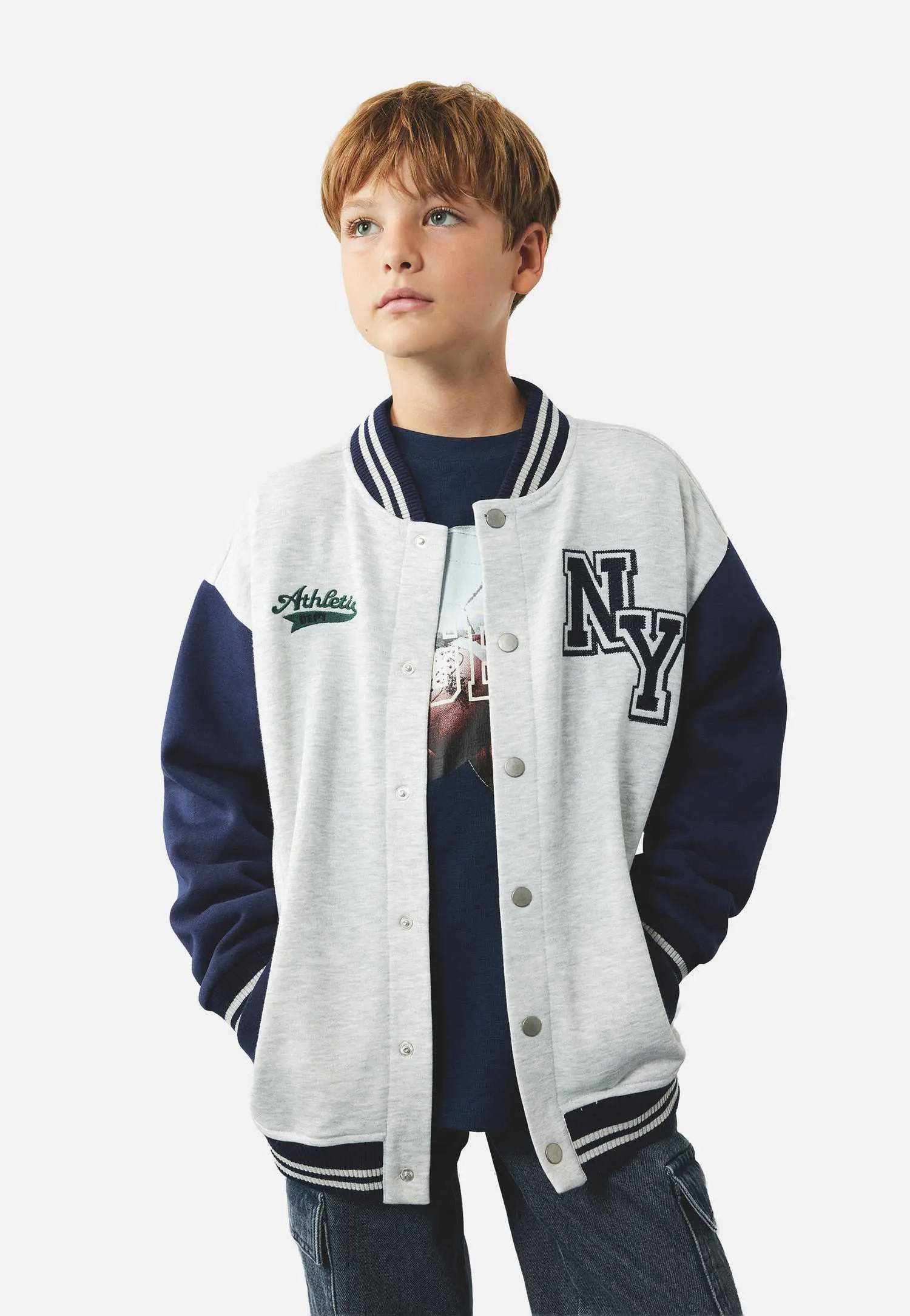 Custom Fleece Kids Varsity Jacket RO-1898-26