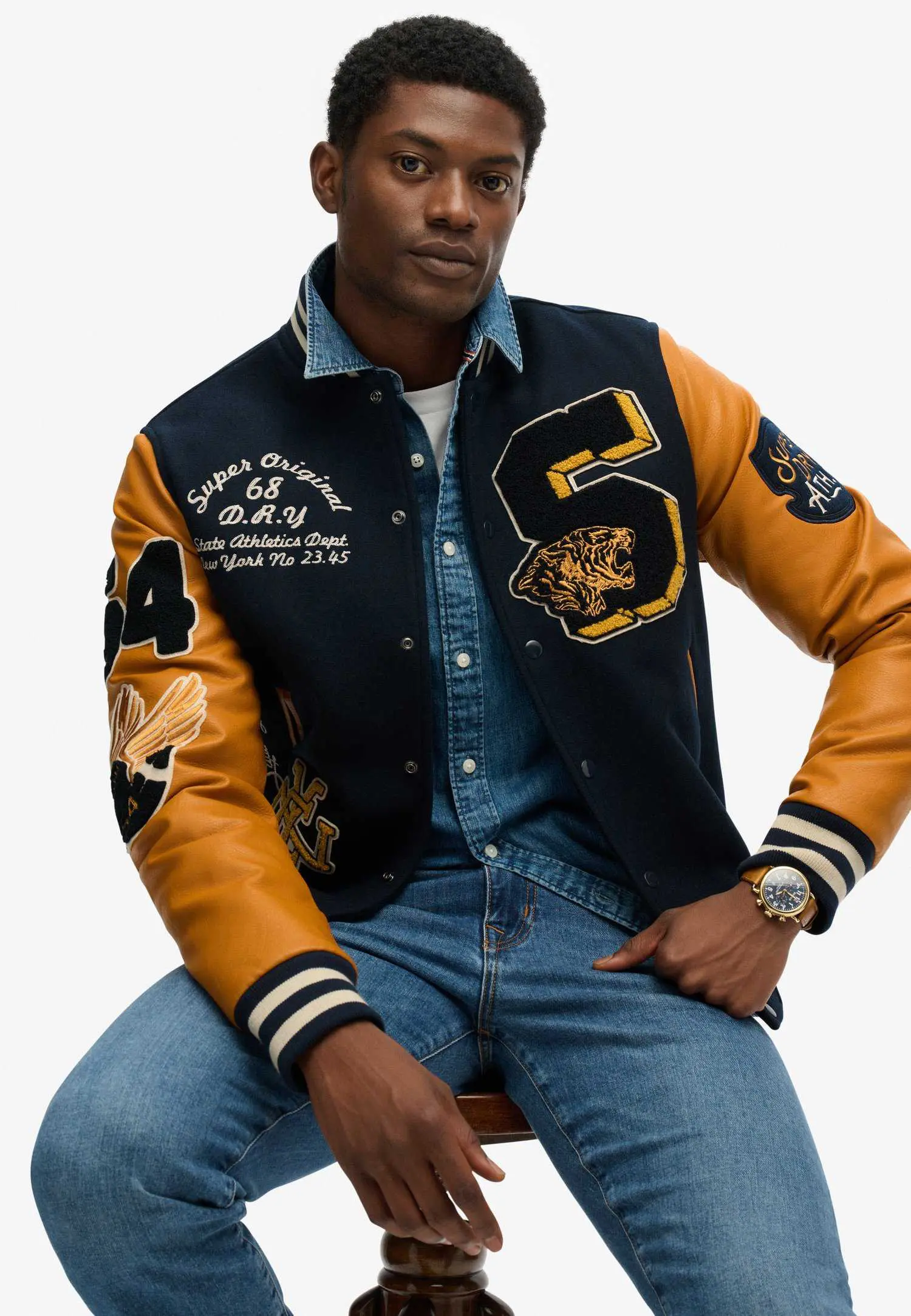 Custom Vintage Patched Varsity Jacket RO-1904-26