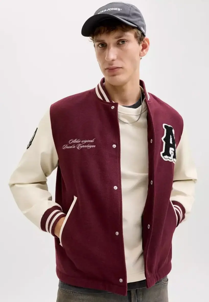 OEM Custom Chenille Patch Wool Varsity Letterman Jacket Men RO-1875-26