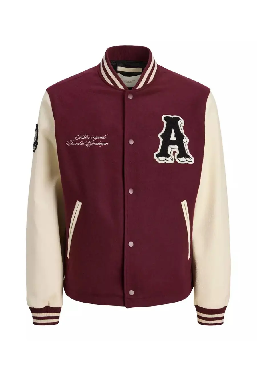 OEM Custom Chenille Patch Wool Varsity Letterman Jacket Men RO-1875-26