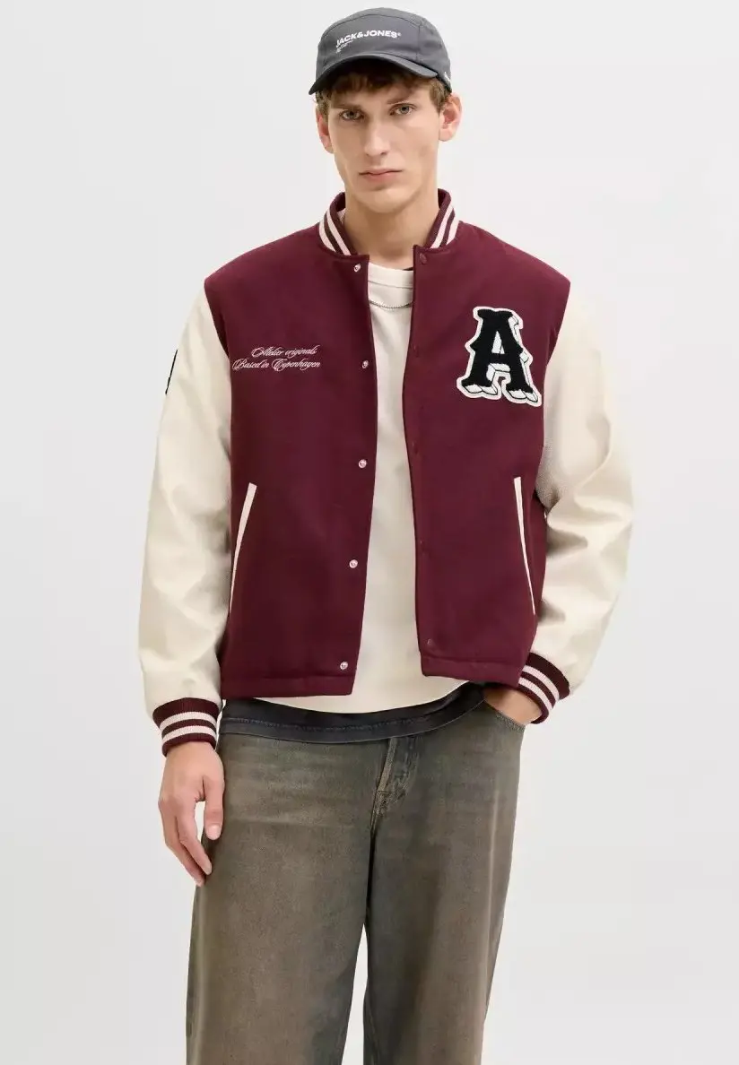 OEM Custom Chenille Patch Wool Varsity Letterman Jacket Men RO-1875-26
