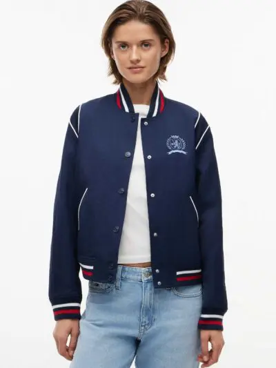 Custom Crest Piped Varsity Jacket Women RO-1911-26