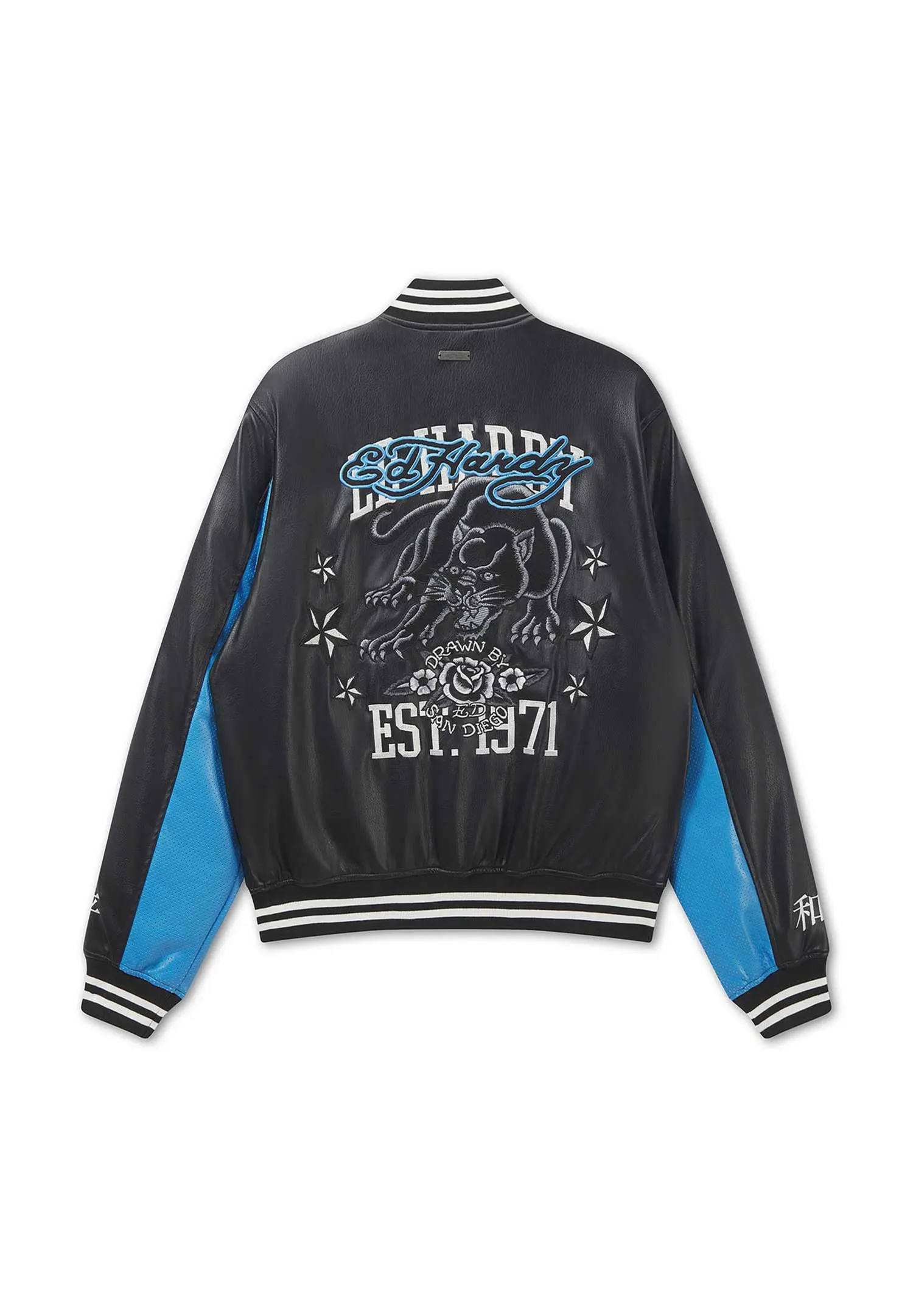 Custom Panther Graphic Faux Leather Varsity Jacket RO-1908-26