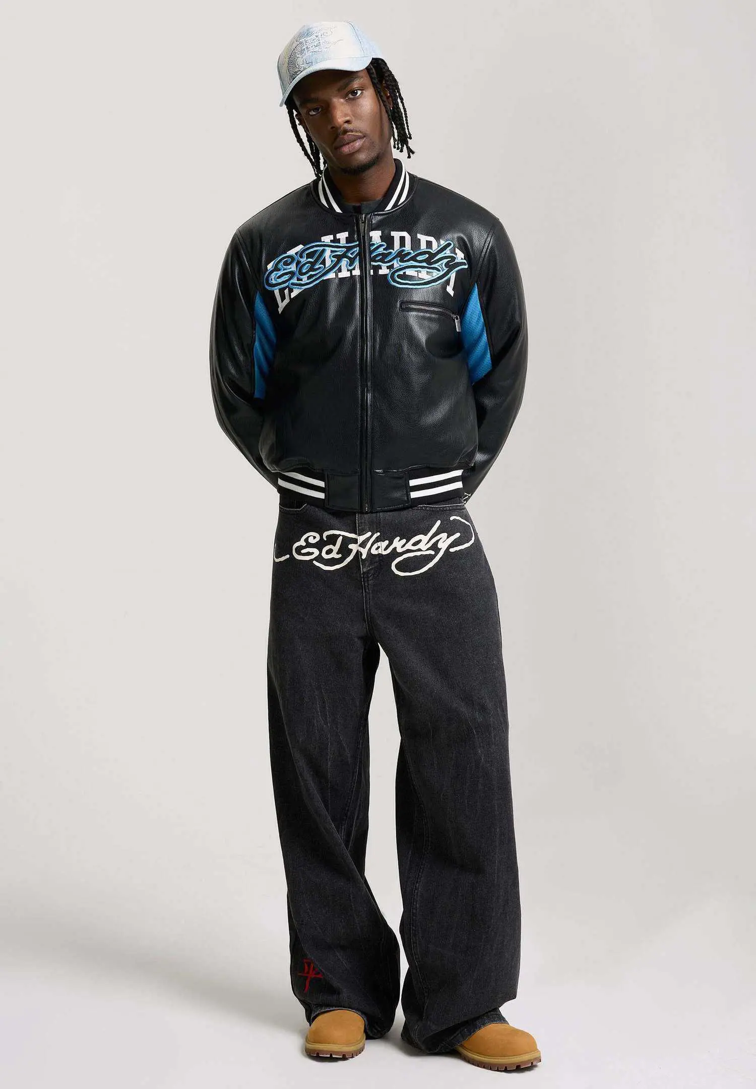 Custom Panther Graphic Faux Leather Varsity Jacket RO-1908-26