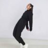 Thick fleece ladies' tracksuit set. Cozy, soft texture. Note robust stitching and relaxed fit. Perfect for lounging or active