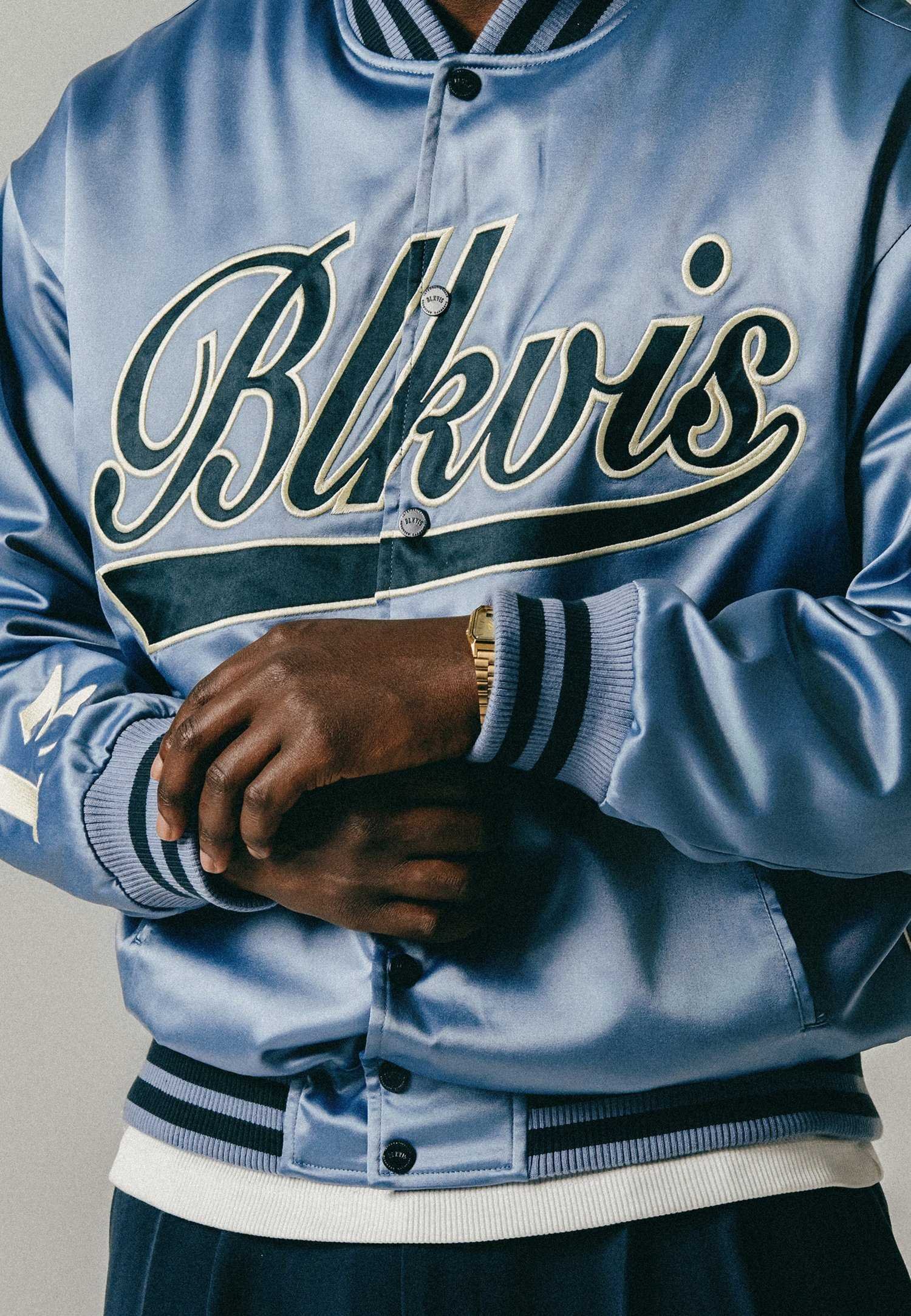 Custom Stonewash Satin Varsity Jacket RO-1906-26